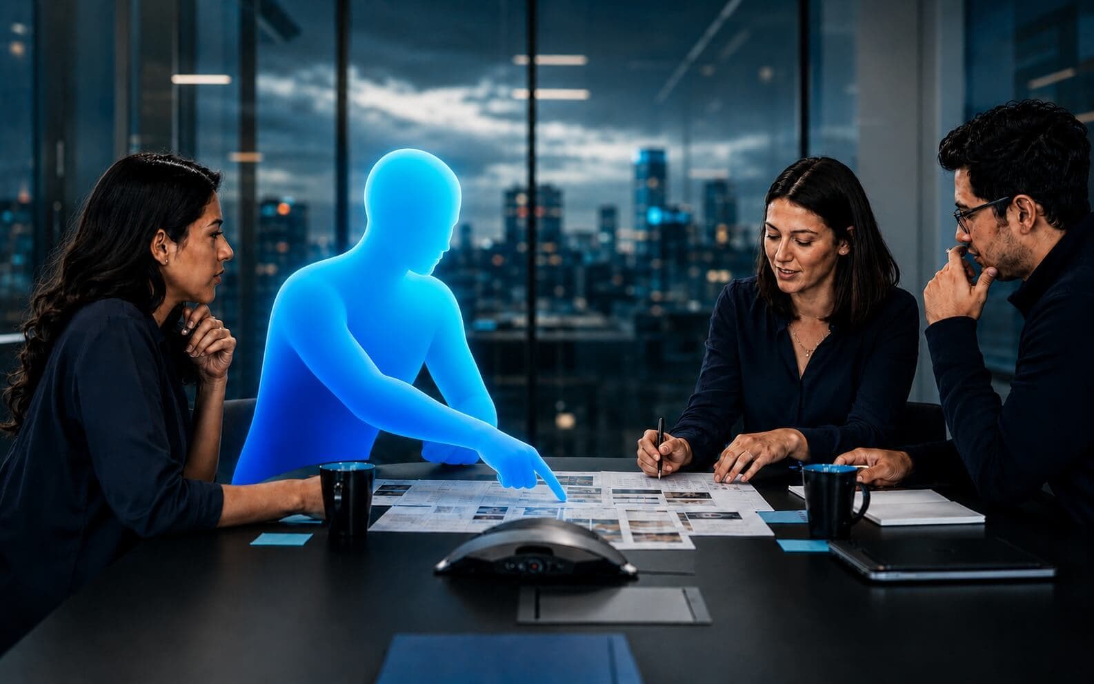 Agente digital de IA interactuando con una persona